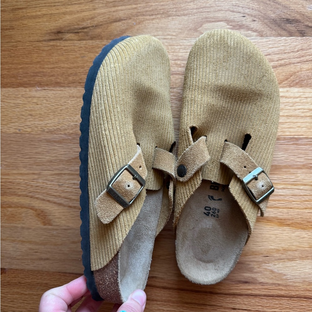 Birkenstock Corduroy Buckle Mules women’s 9